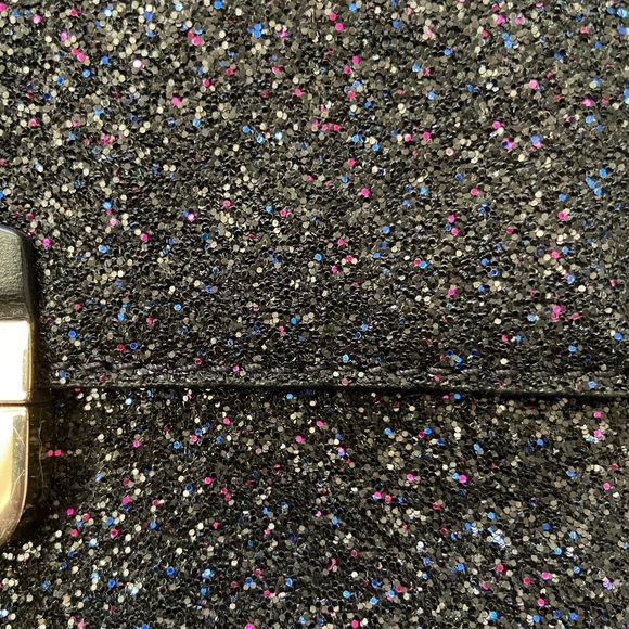 Kate Spade Crossbody Shoulder Bag Purse. Black Pink Blue and Gold - Picture 8 of 13